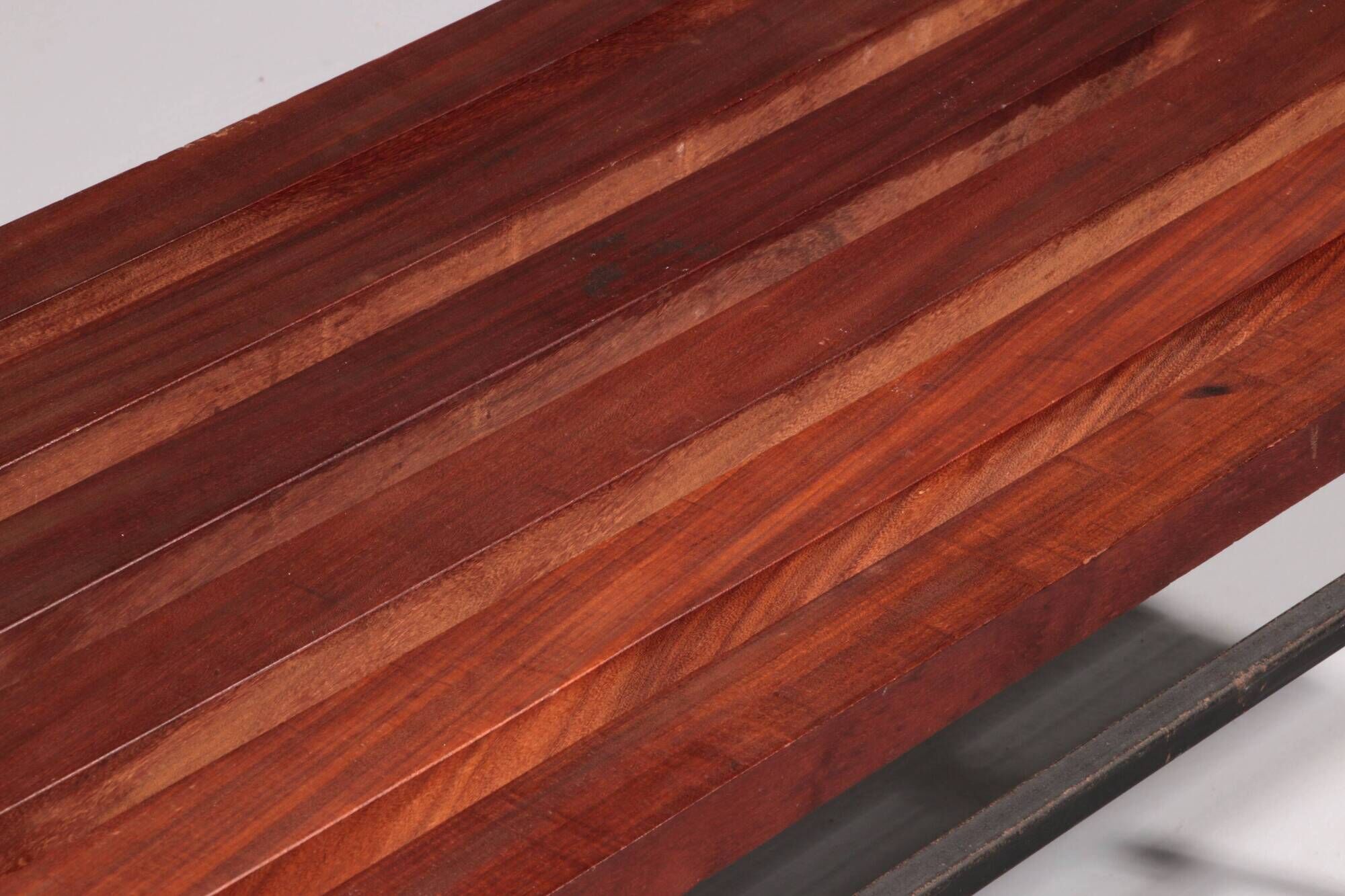 Mid-Century Meranti Wood Bench 1960 Italy