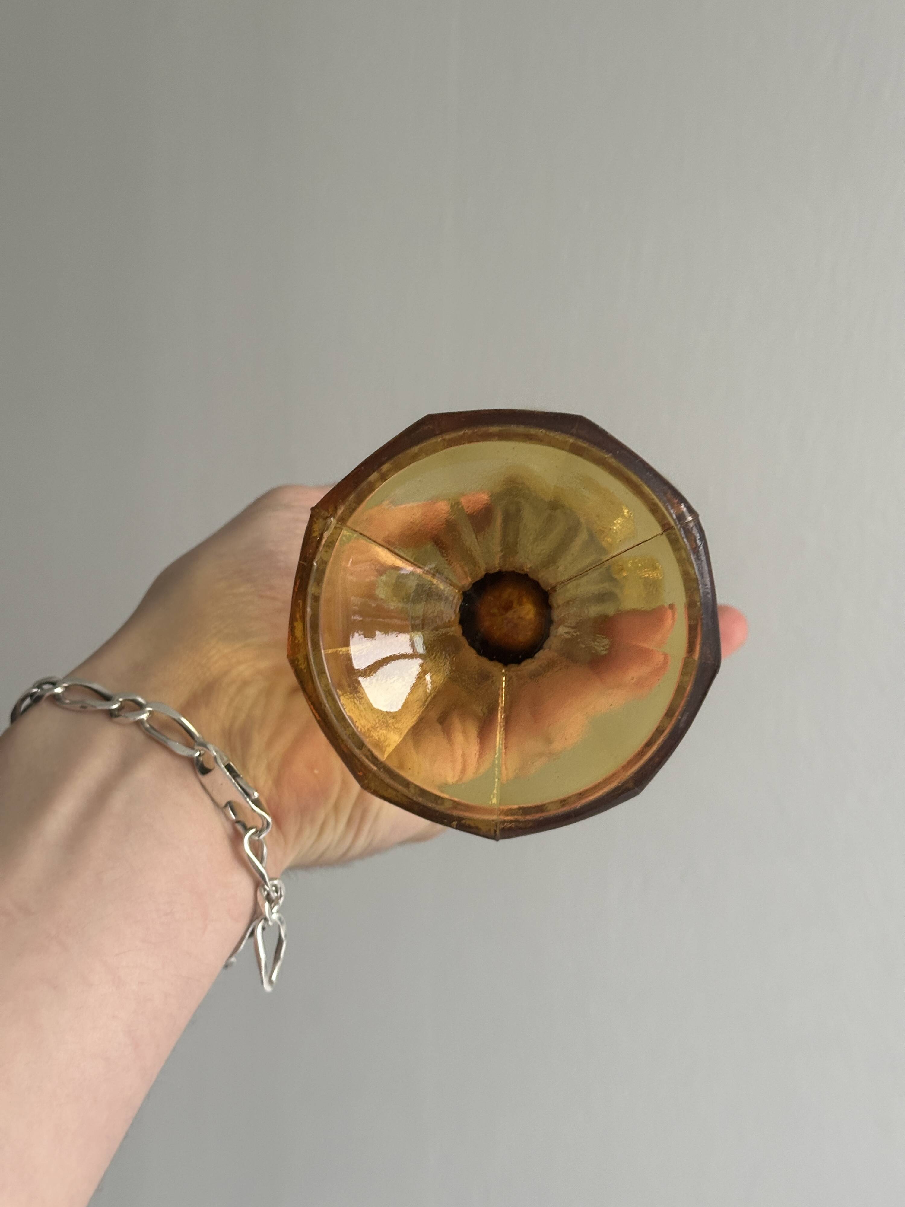 Yellow amber glass vase