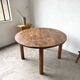 Brutalist round table in solid oak, 1950s.