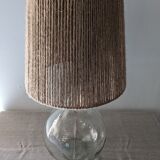 Vintage demijohn XL lamp in glass and jute rope