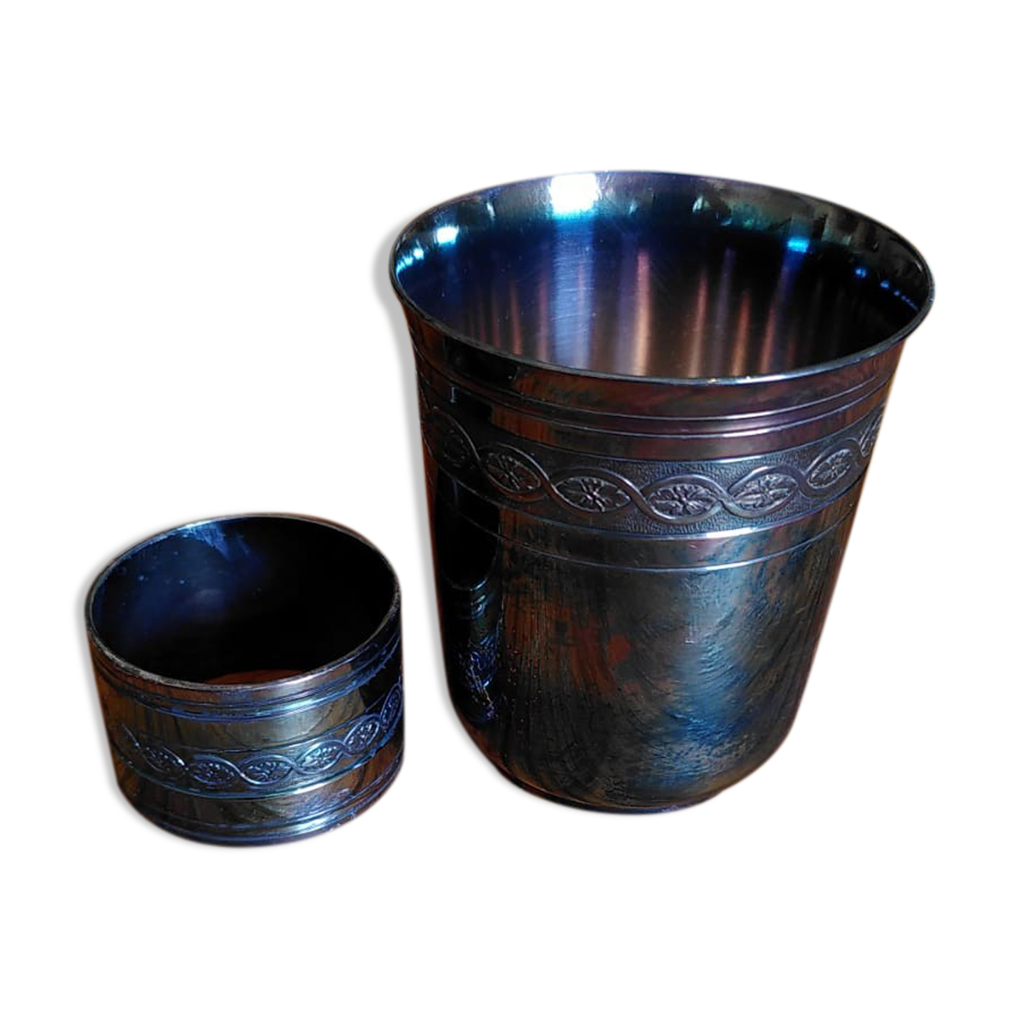 Coffret tasse et rond de serviette Christofle