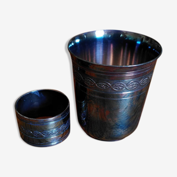 Christofle towel cup and ring box