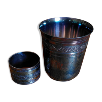 Christofle towel cup and ring box