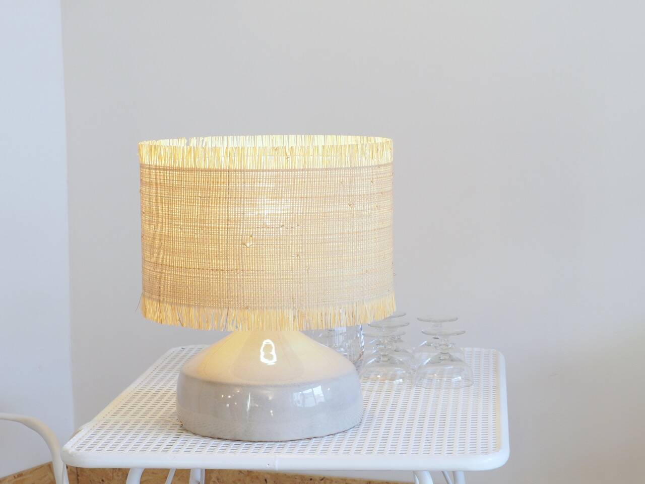 Large enamelled ceramic lamp by Jean CHATONEY