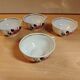 Set of 4 antique porcelain cups with rose pattern CNP France