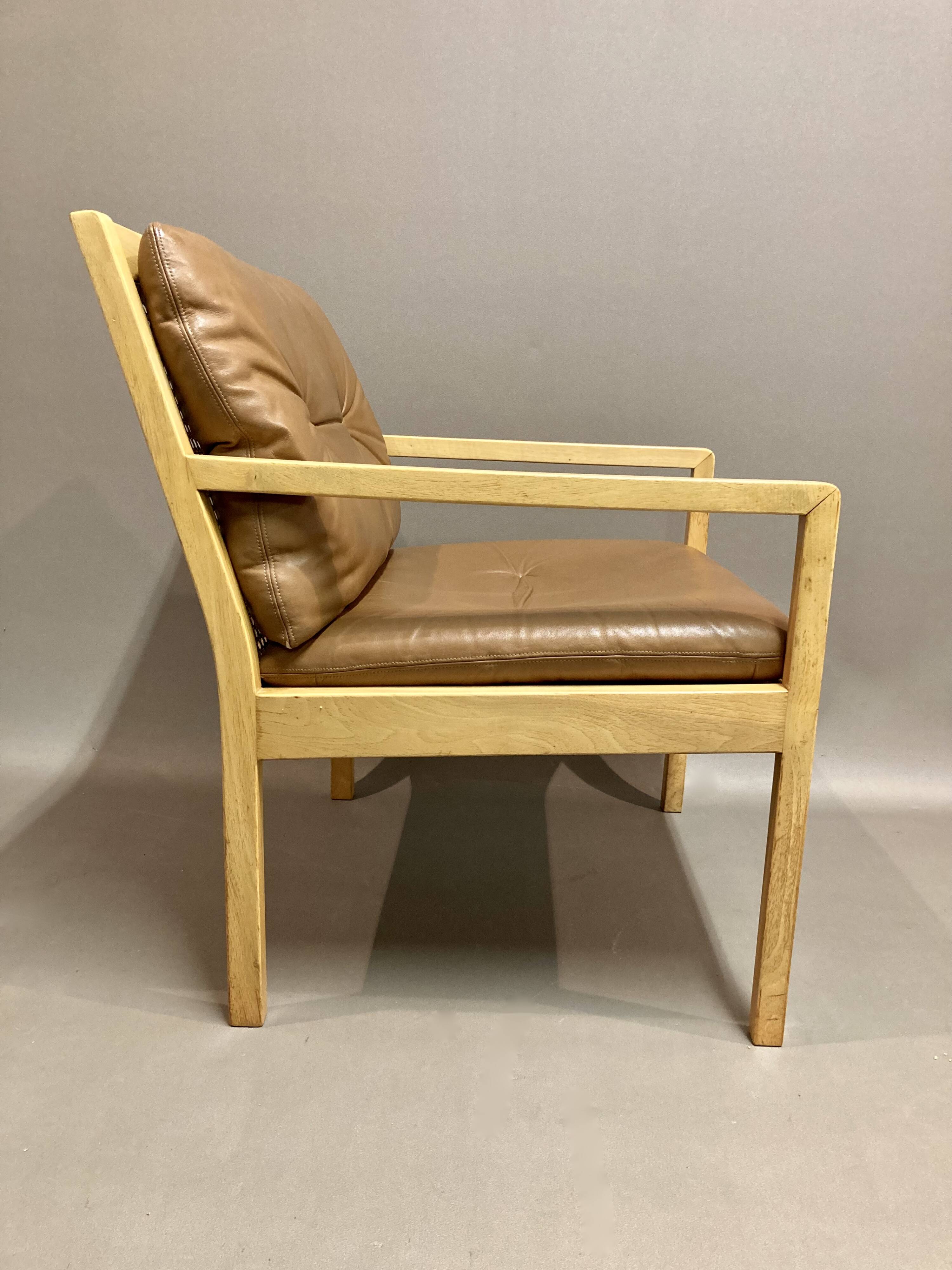 Leather armchair "Bernt Petersen" Scandinavian design 1960.