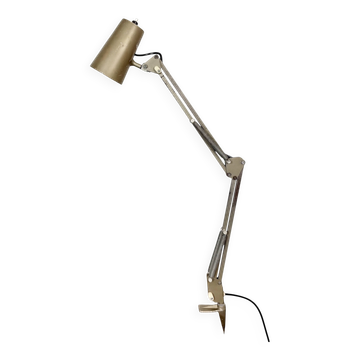 Lampe de table d'architecte vintage marron réglable, années 1960
