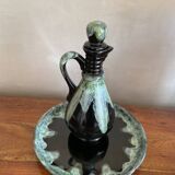 Stoneware carafe and plate