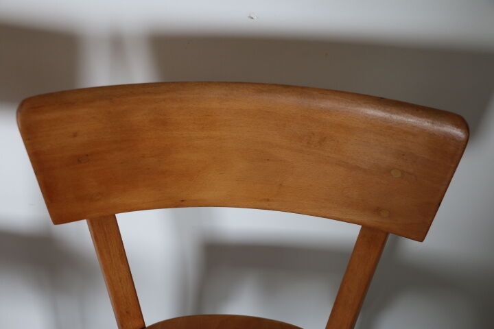 2 Baumann chairs back wide light beech