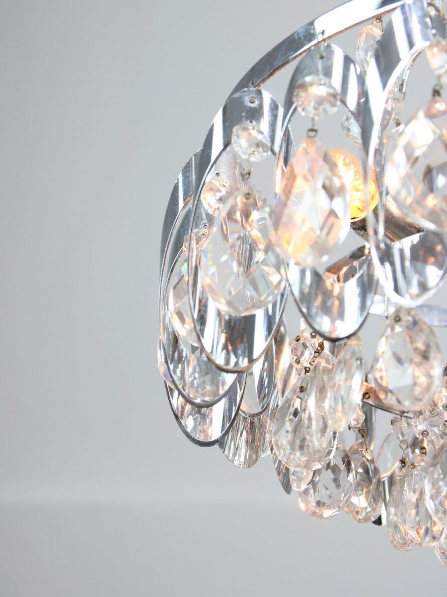 Small vintage Viennese crystal chandelier, 1970s