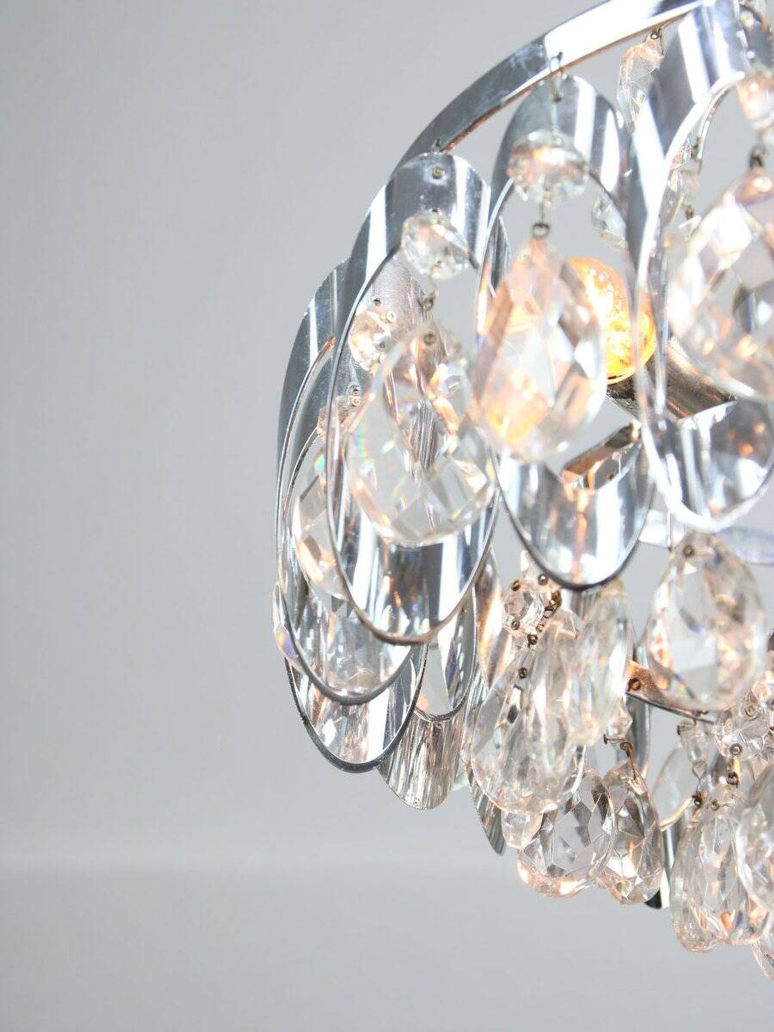 Petit chandelier en cristal viennois vintage, années 1970
