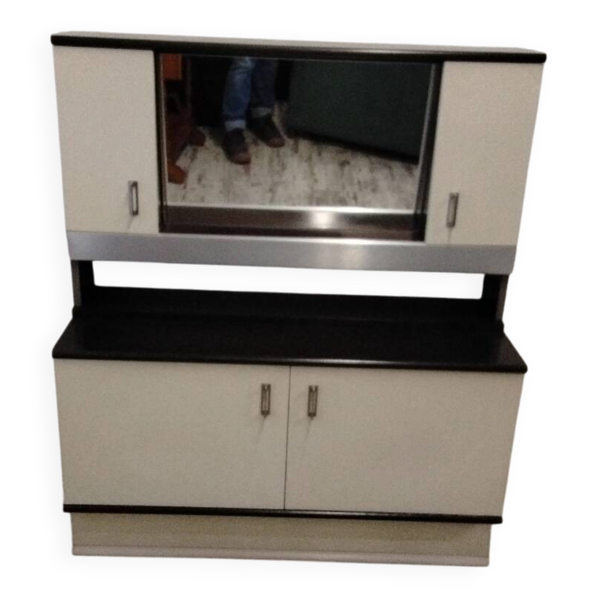 Bar cabinet / entrance furniture with a vintage 1970s mirror.