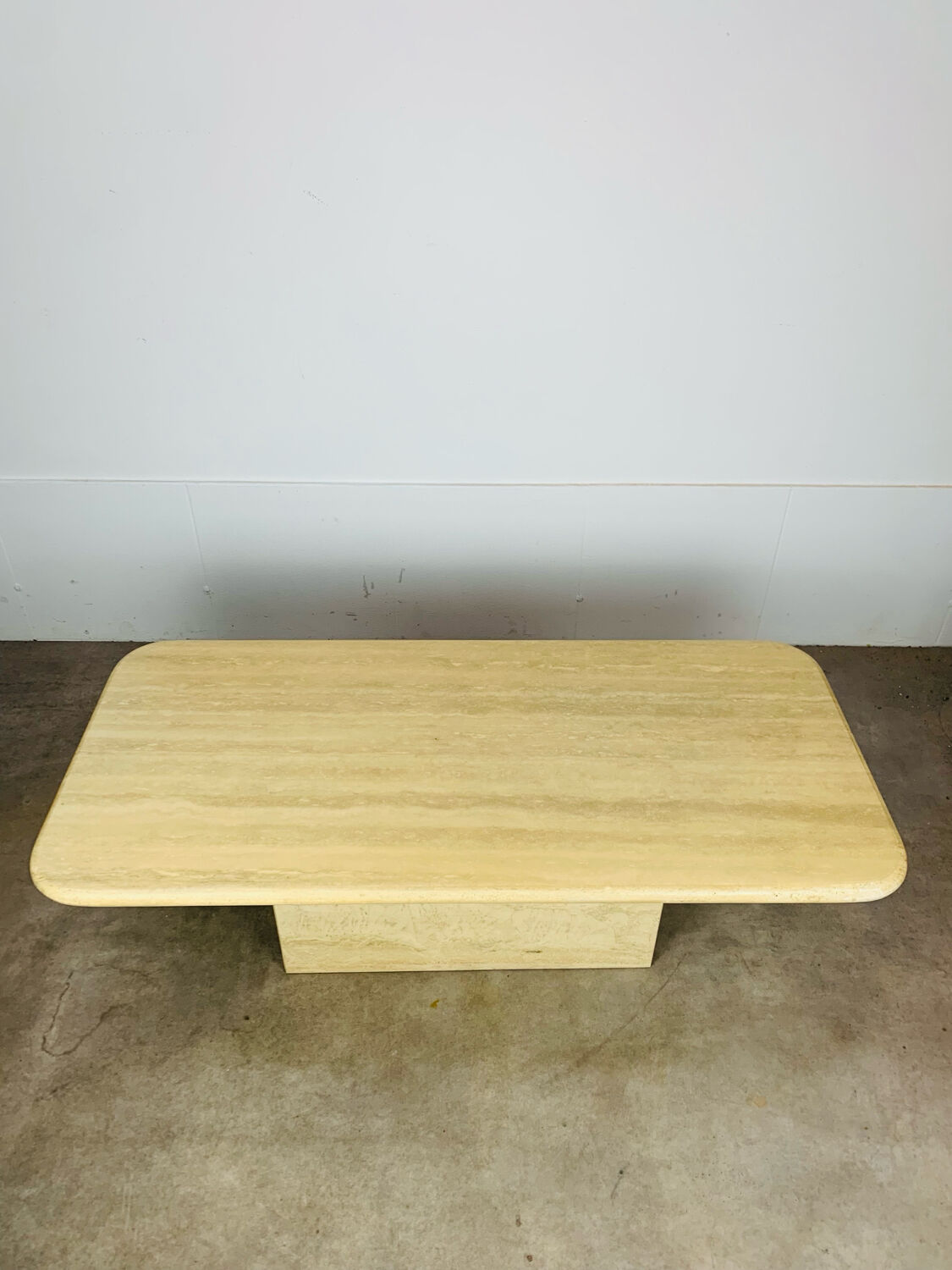 Rectangular travertine coffee table