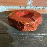 Vintage 70s ROMANO BIANCHI Red Alabaster Ashtray Made in Italy
