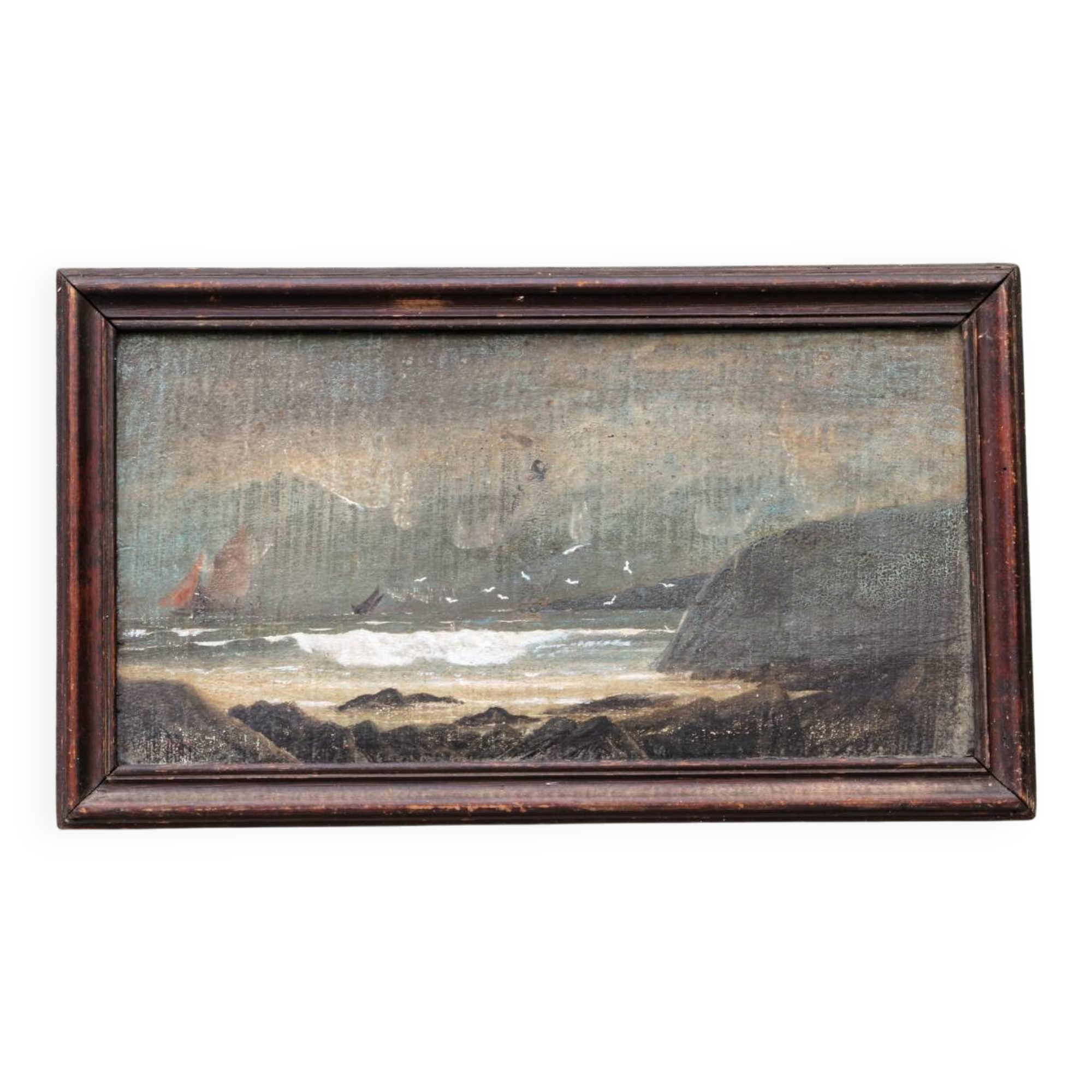 Marine painting, Northern school, around 1870.