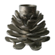 Silver-coloured metal pine cone candlestick