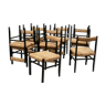 Set de 12 chaises paillées