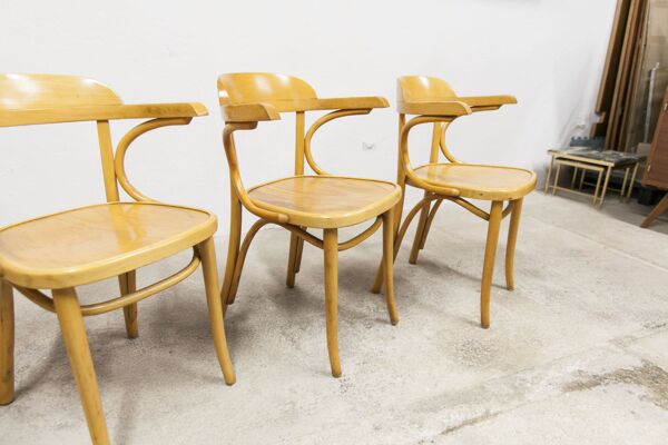 Lot de 4 chaises fauteuils bistrot à accoudoir 1960