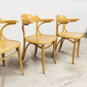 Set of 4 bistro armchairs with armrests from the 1960s.