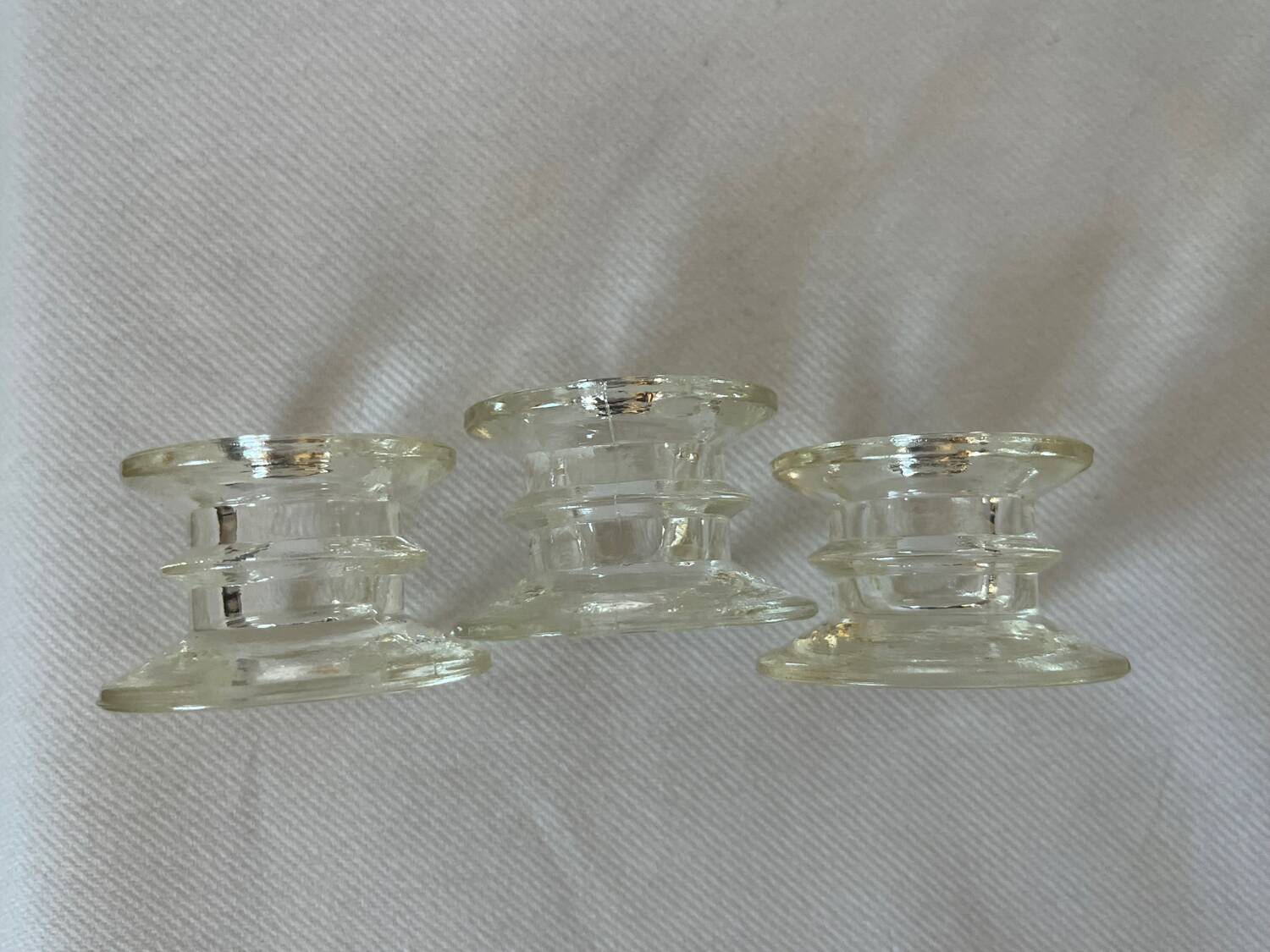 Lot de 3 bougeoirs en verre