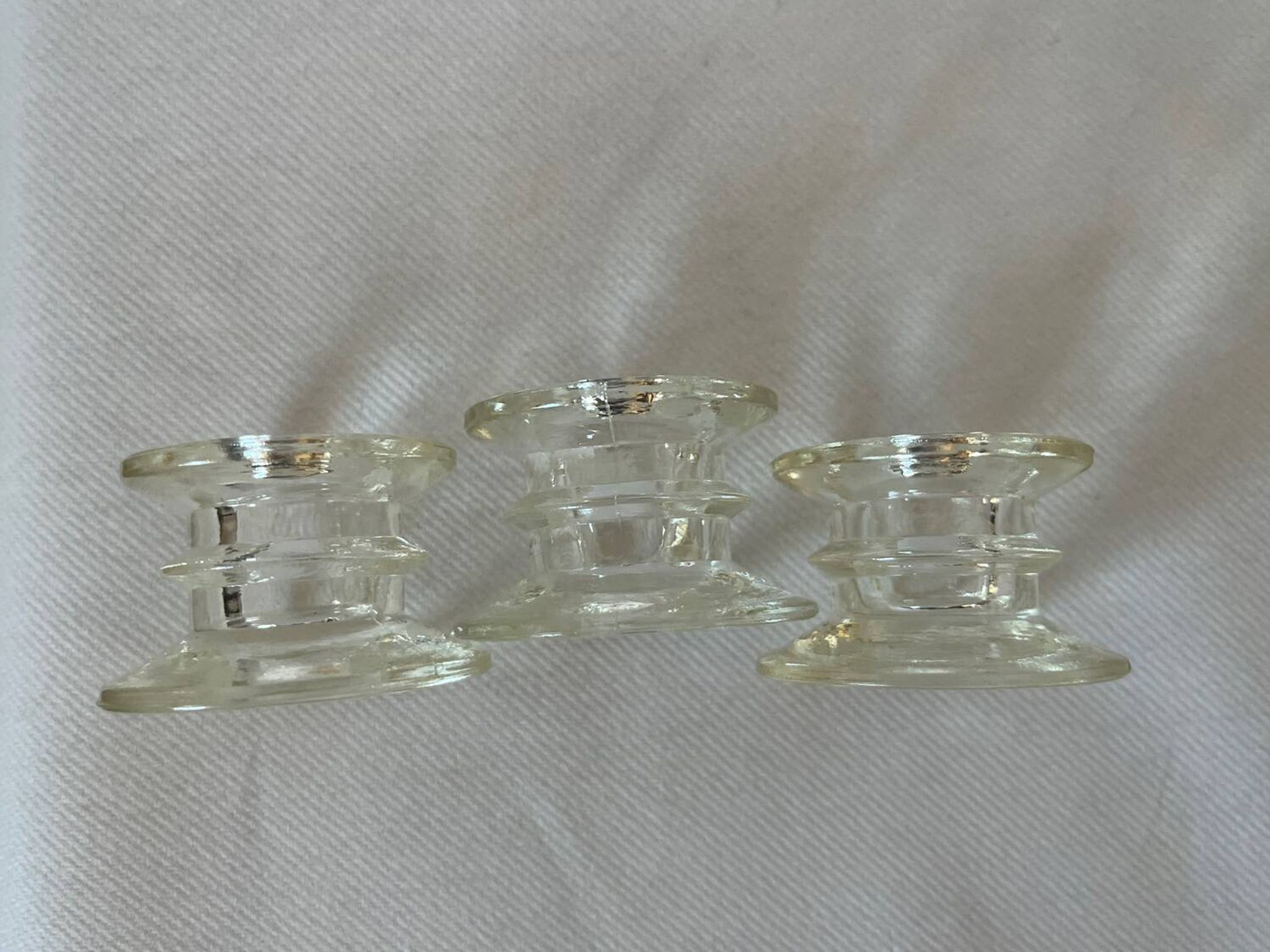 Lot de 3 bougeoirs en verre