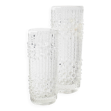 Set of 2 Vintage CandleWax Pressed Glass Vases / František Pečený / 1972
