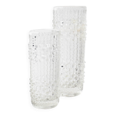 Set of 2 Vintage CandleWax Pressed Glass Vases / František Pečený / 1972