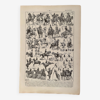 Lithographie sur l'équitation - 1920