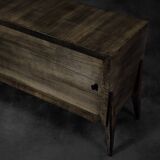 Buffet scandinave en frêne avec poignées en métal mat, style Mid-Century Modern, années 1960