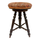 Antique adjustable piano stool in turned wood