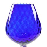 Blue glass snifter vase brandy cognac cobalt empoli italy 33cm