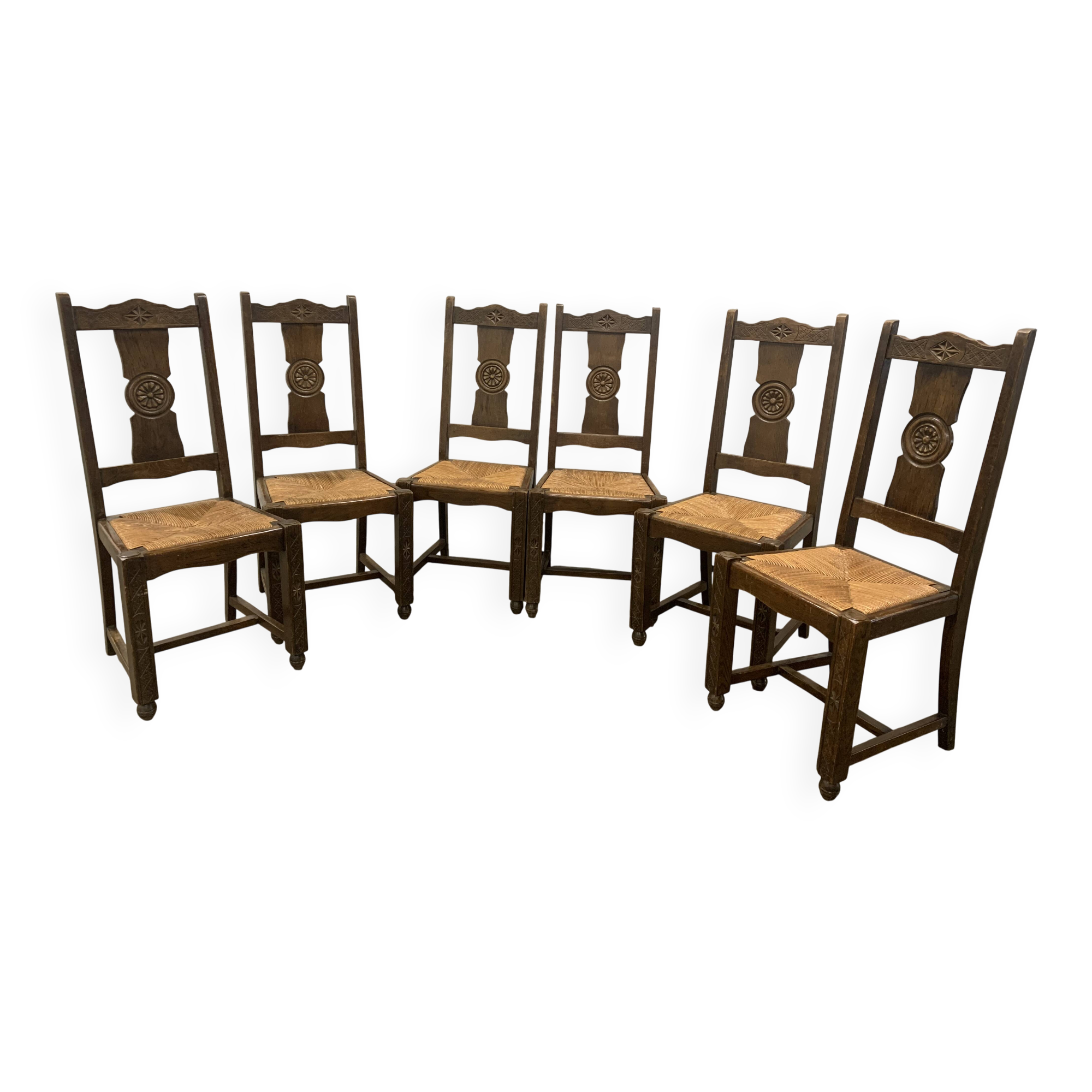 Beautiful straw-seated Breton chairs