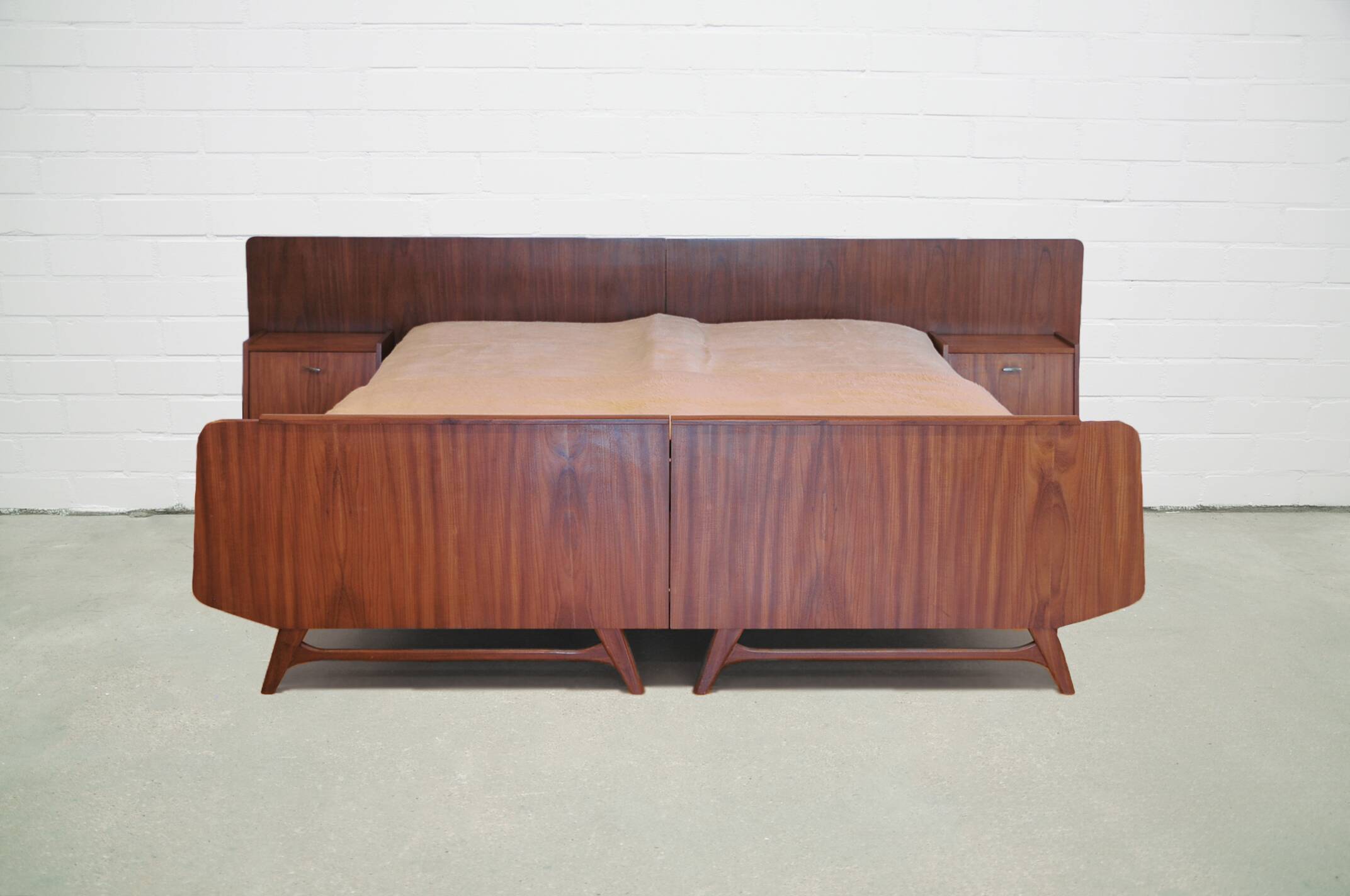 Vintage bed and bedside tables