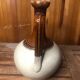 Old Vintage White & Brown Cracked Ceramic Pitcher
