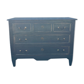 Louis XVI style chest of drawers patinated black