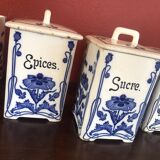5 cobalt blue flower spice jar