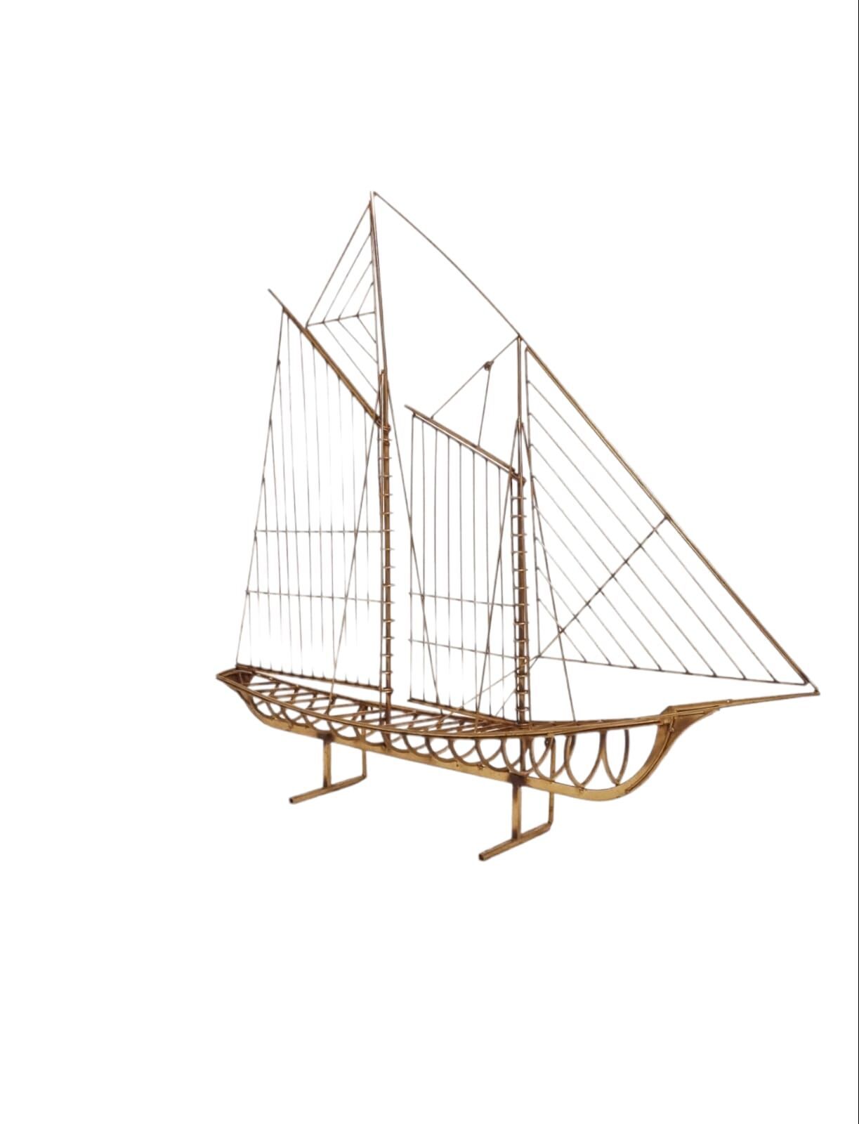 Sculptural Sailing Ship by Curtis Jeré, 1976
