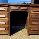 Antique vintage American style desk with pedestal