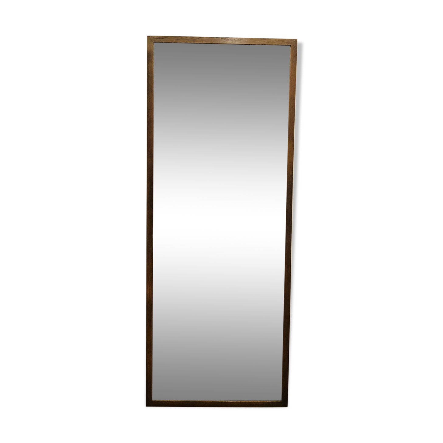 Rectangular Scandinavian mirror in teak 125 cm x 49 cm