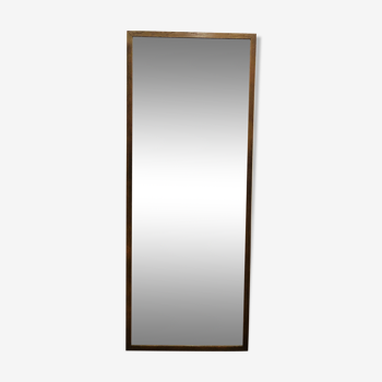 Rectangular Scandinavian mirror in teak 125 cm x 49 cm