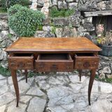 Louis XV style carved solid oak writing table, 19th century