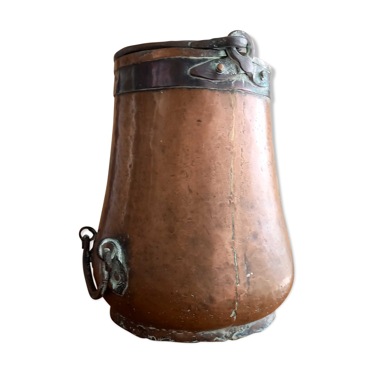 Red copper coal/ash bucket