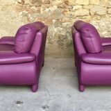 Pair of 80s leather sofas
