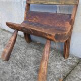 Brutalist folk art bench