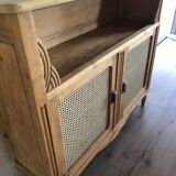 Meuble bois naturel et cannage
