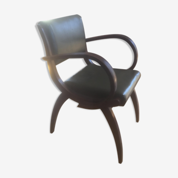 Bridge armchair Stella model Luc stamped dark green