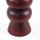 Turned wooden vase in segmented technique, burgundy, Danish, 1970s