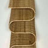 Wall-mounted rattan magazine rack