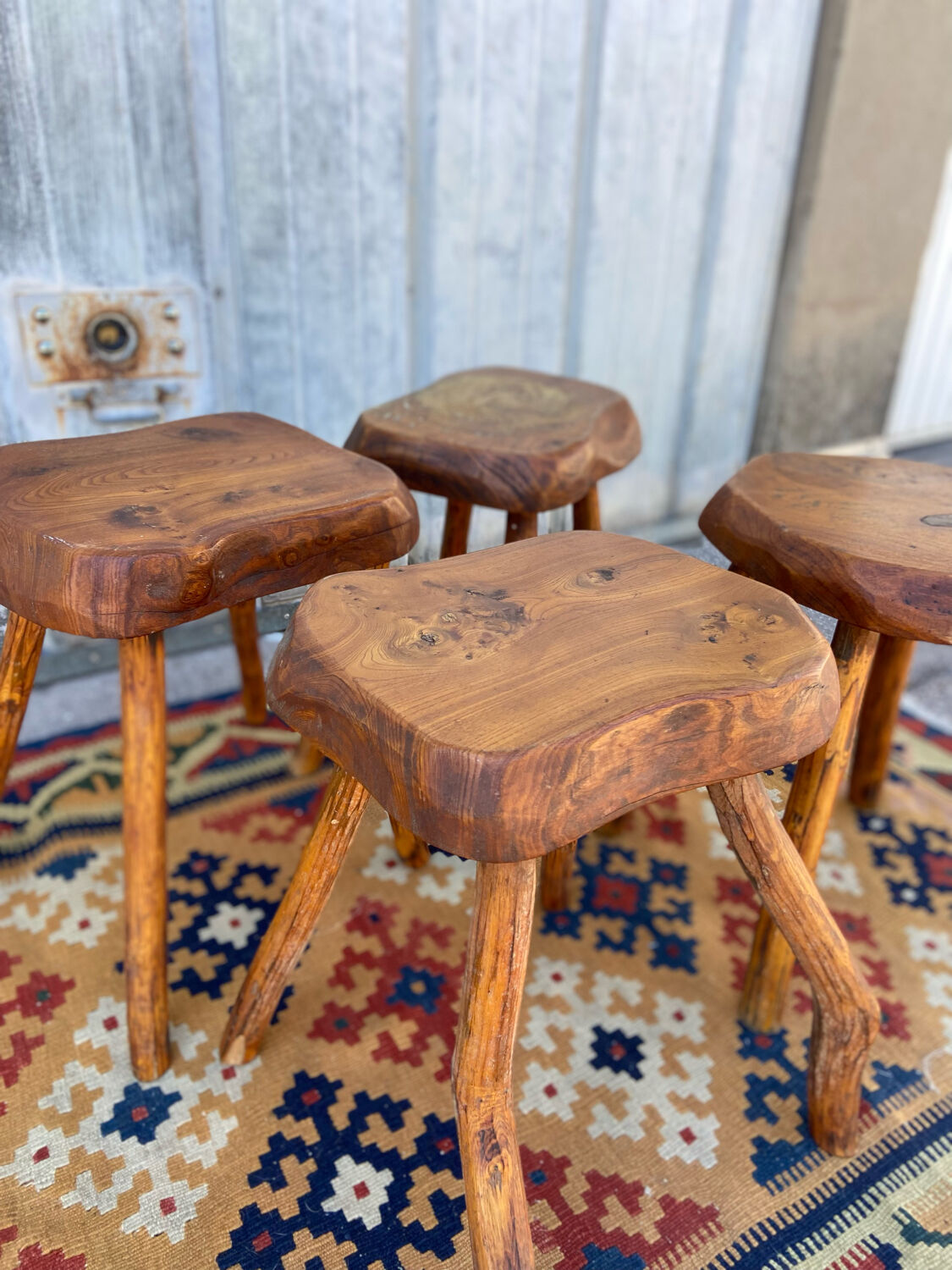 Pair of brutalist stools