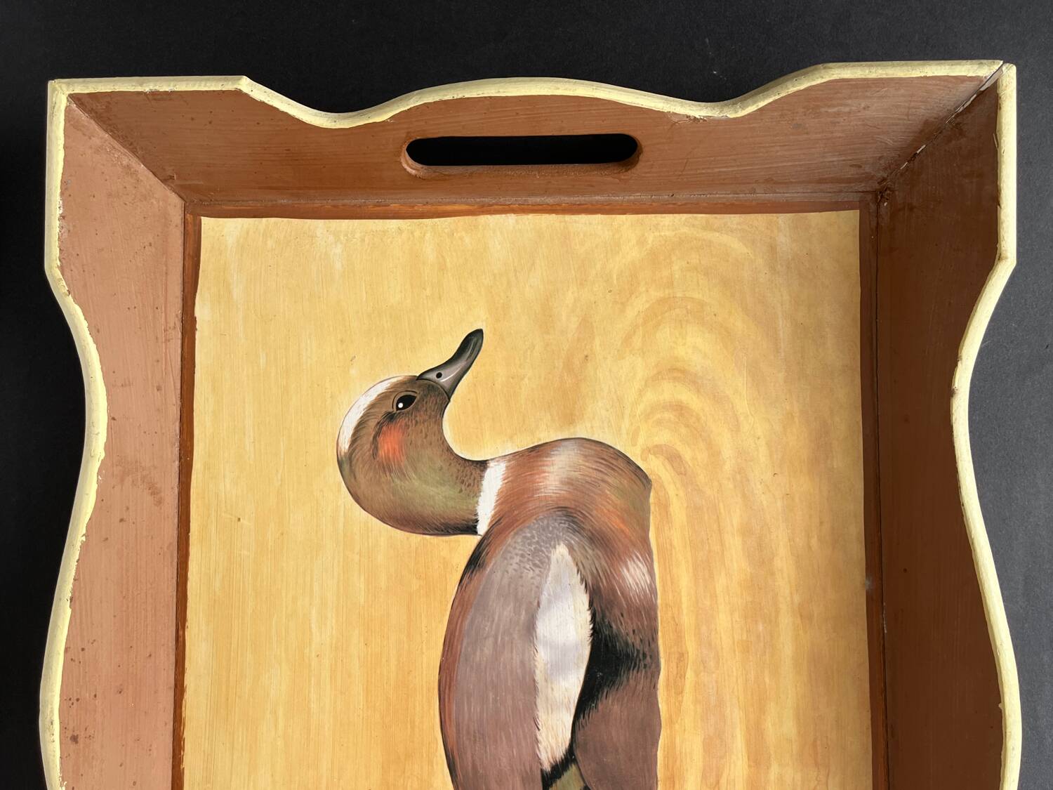 Painted wooden serving tray